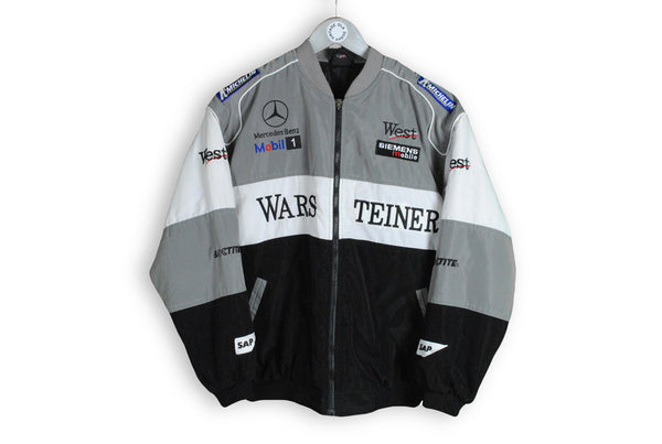 vintage mercedes mclaren warsteiner bomber jacket gray black Formula 1 Grand Prix Schumacher