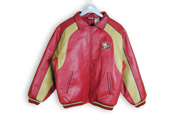 San Francisco 49ers Jacket Small red leather style coat big logo