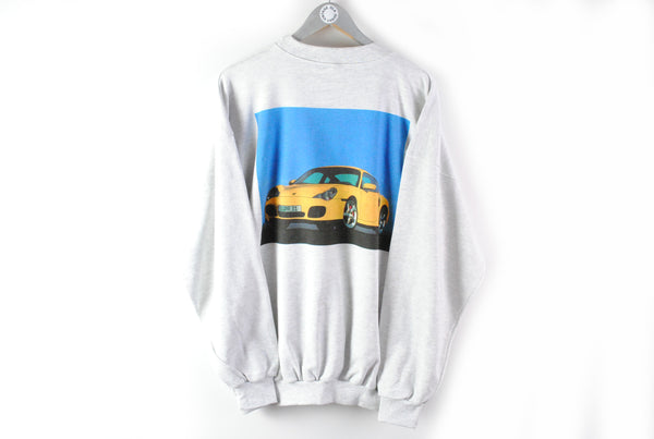 Vintage Porsche Tennis Grand Prix Sweatshirt XLarge big logo cotton retro 80s made in West Germany