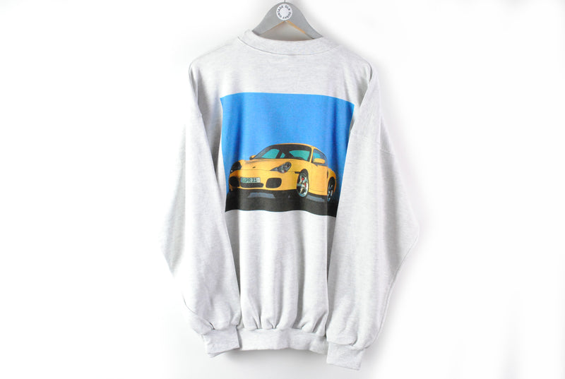 Vintage Porsche Tennis Grand Prix Sweatshirt XLarge big logo cotton retro 80s made in West Germany