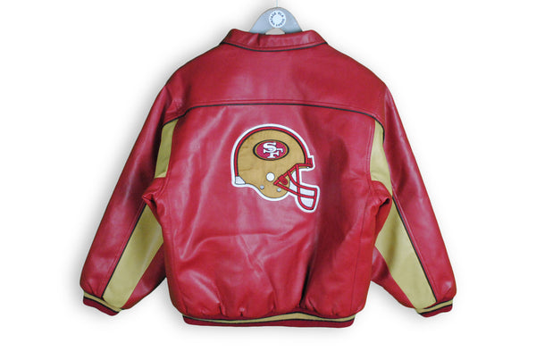 San Francisco 49ers Jacket Small red leather style coat big logo