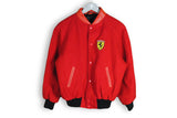 Vintage Ferrari Bomber Jacket red wool racing sport coat Formula 1 michael schumacher grand prix