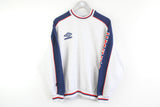 Vintage Umbro Sweatshirt Medium gray blue big logo retro 90s sport UK jumper
