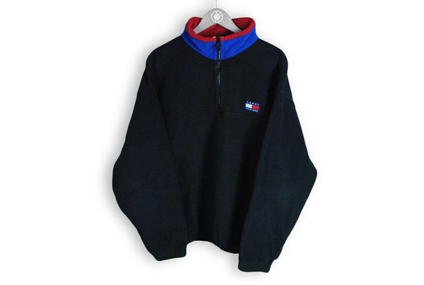 Vintage Tommy Hilfiger Fleece Black winter logo