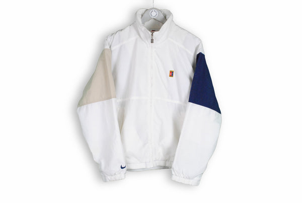 vintage nike tennis court track jacket white