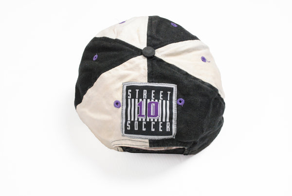 Vintage Puma Cap black white purple big logo hat street soccer