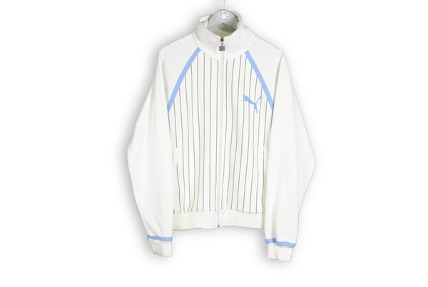 vintage Puma white striped classic 80s track jacket