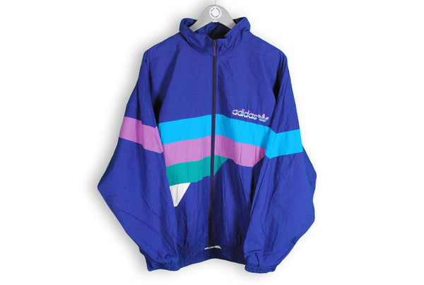 Vintage Adidas Track Jacket Large / XLarge  90s windbreaker multicolor sport coat