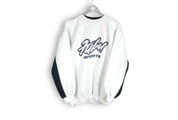 vintage fubu sports big logo white sweatshirt