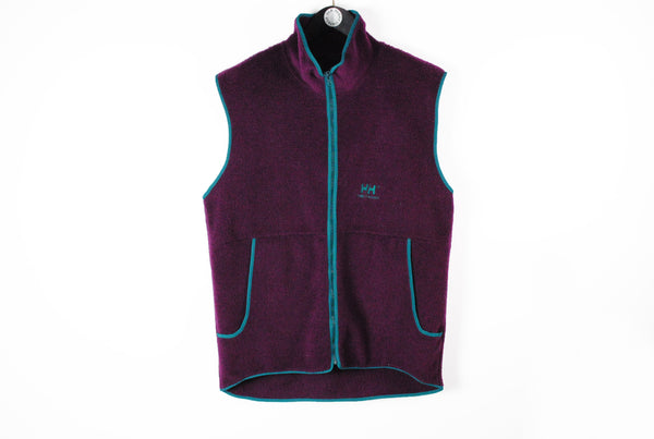 Vintage Helly Hansen Fleece Vest Large purple 90s sport style sleeveless