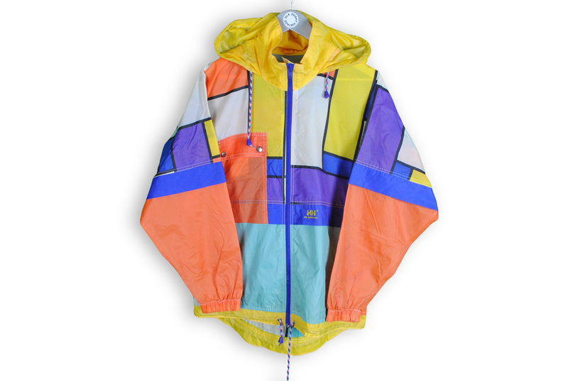 Vintage Helly Hansen Jacket XSmall / Small multicolor blue orange yellow purple raincoat jacket lightwear