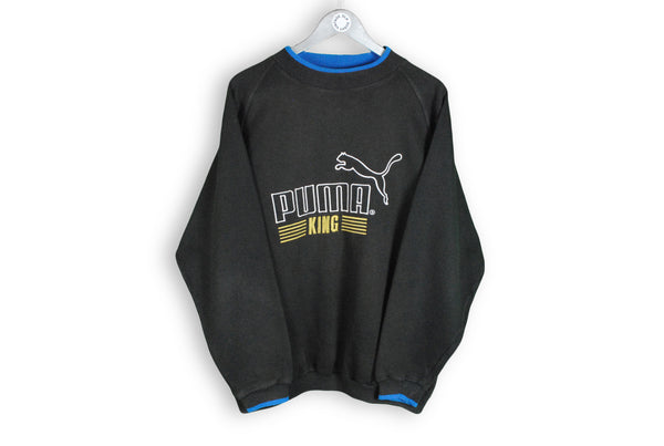 vintage puma king sweatshirt black big logo
