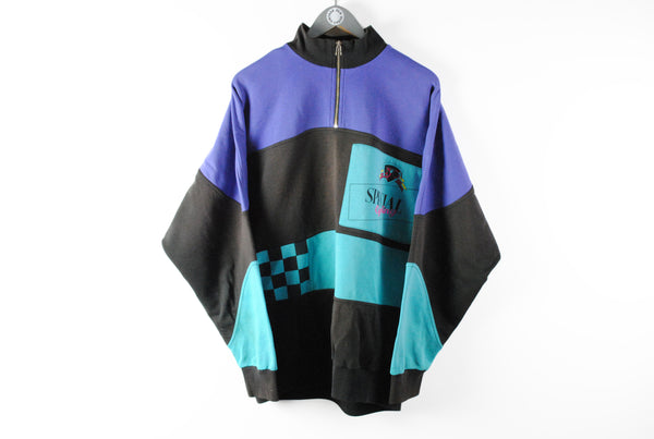 Vintage Adidas Take Off Tracksuit (Sweatshirt + Pants) Large / XLarge 90s multicolor black purple green retro deadstock suit