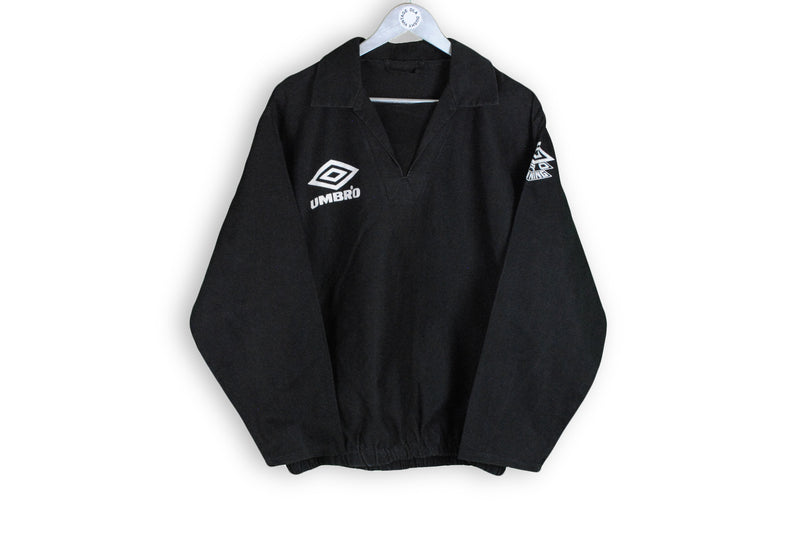 vintage umbro  sweatshirt black big logo made in Hong Kong cotton