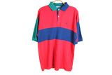 vintage yves saint laurent paris polo t-shirt xlarge red green blue