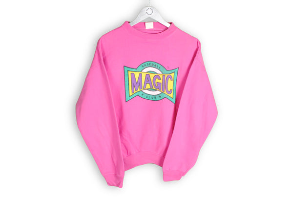 Vintage Magic Baseball Club Sweatshirt Small pink 90s cotton jumper