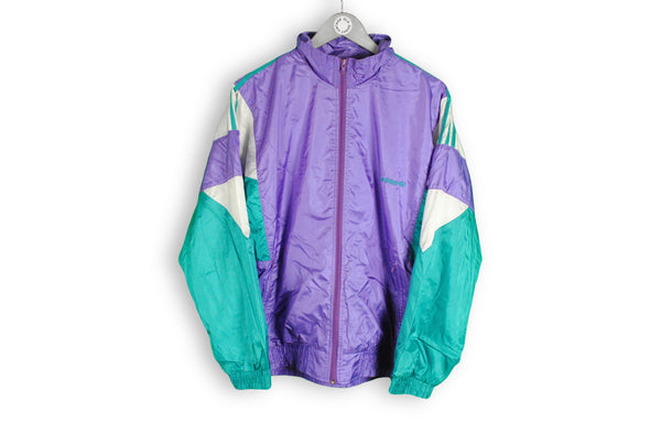 Vintage Adidas Track Jacket Medium purple green multicolor athletic coat