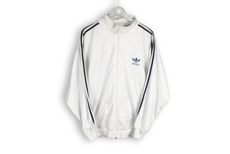 vintage adidas white blue track jacket classic stripes