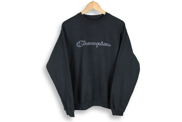 vintage champion black big logo sweatshirt