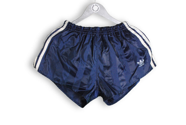 vintage adidas navy blue shorts striped 80s made in west germany rare retro wear
