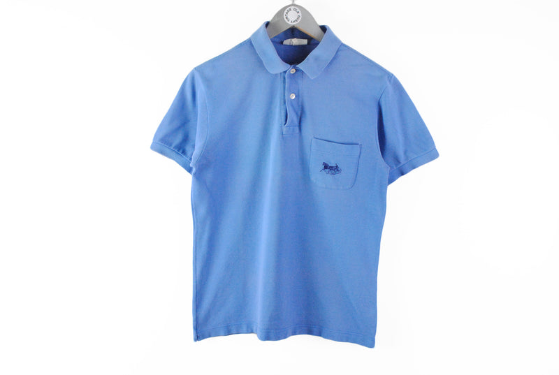 Vintage Celine Polo T-Shirt Small / Medium blue 90s big logo classic luxury shirt