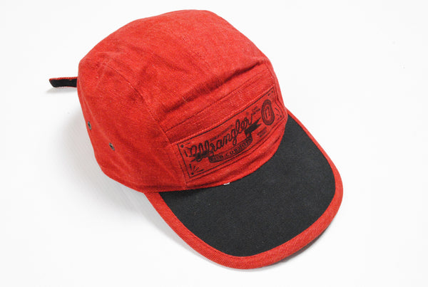 Vintage Wrangler 5 Panel Cap red black retro 90s hat