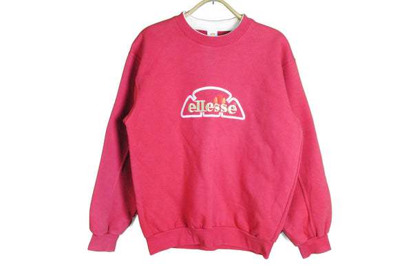 vintage ellesse big logo sweatshirt large red