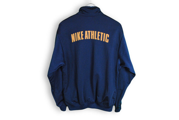 Vintage Nike Athletic Track Jacket navy blue orange big logo