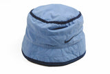 Vintage Nike Bucket Hat blue double side fleece and nylon cap 90s