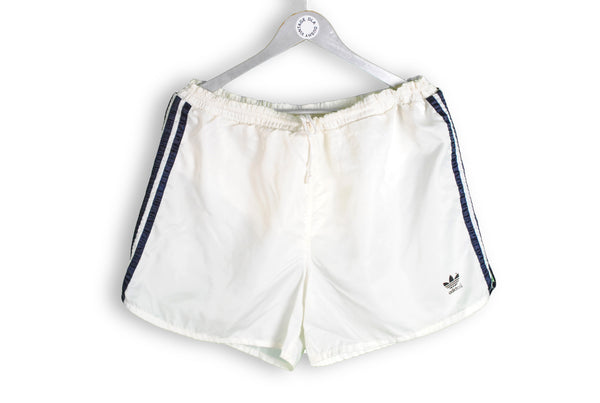 vintage adidas cotton white shorts 80s
