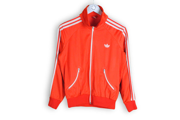 Vintage Adidas Jacket Small red polyester white stripes 80s