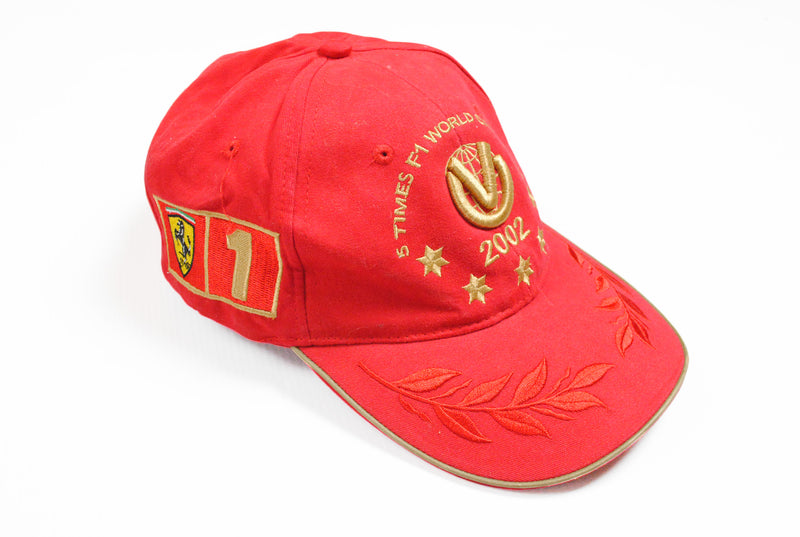 Vintage Ferrari Cap 5 times F1 World Champion Formula 1 2002 Michael Schumacher