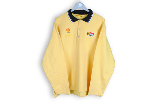 vintage Ferrari Marlboro Shell michael schumacher sweatshirt sweater rugby shirt yellow