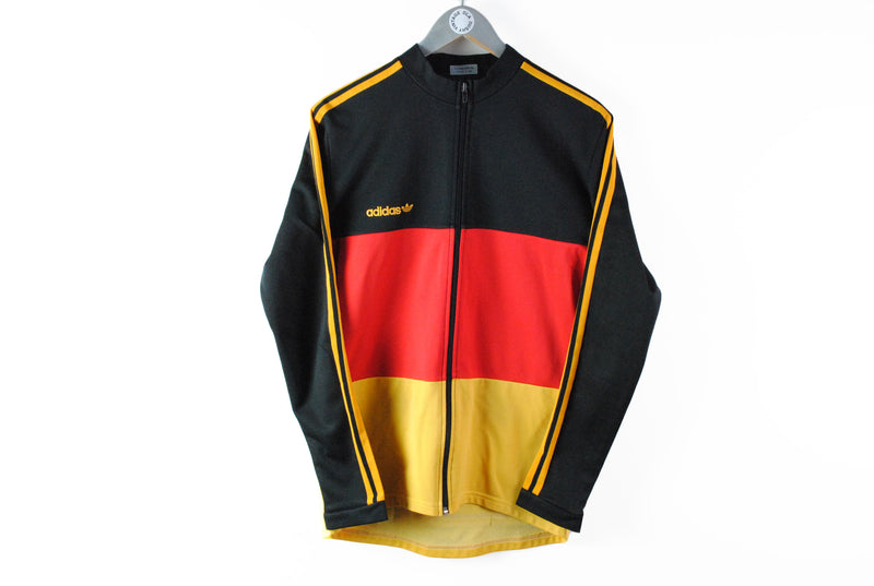 Vintage Adidas Bicycle Track Jacket Medium 90s retro style Germany team black red yellow flag multicolor full zip sweatshirt
