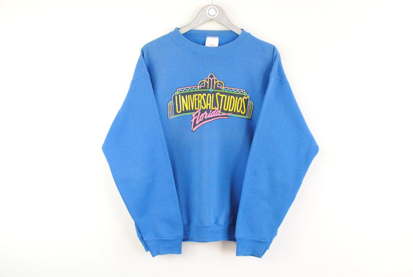 Vintage Universal Studios Florida Sweatshirt Medium blue big logo retro 90s jumper