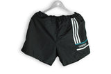 vintage adidas 80s black swimming shorts logo