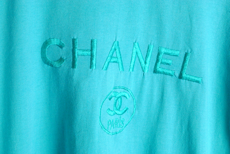 Vintage Chanel Embroidery Logo Bootleg T-Shirt Large