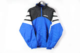 Vintage Adidas Track Jacket Medium blue black 90s sport style athletic windbreaker