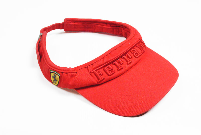 Vintage Ferrari Sun Visor Cap red big logo 90s F1 Formula 1 Hat