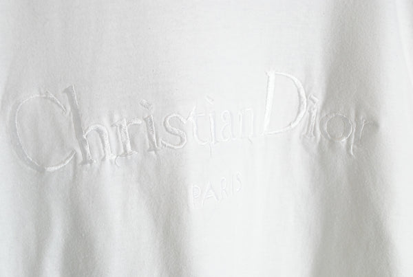 Vintage Christian Dior Embroidery Logo Bootleg T-Shirt Medium