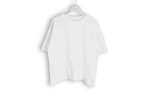 Vintage Chanel Embroidery Logo Bootleg T-Shirt Small big logo white