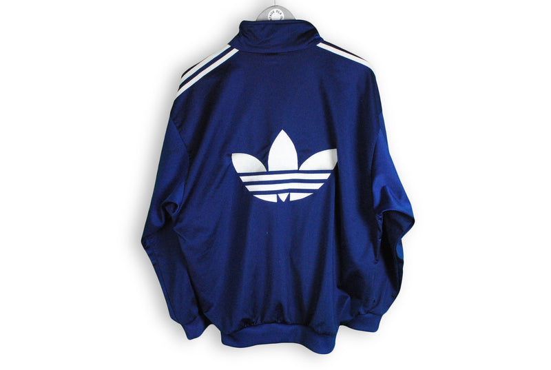 Vintage Adidas Track Jacket Large navy  blue big logo