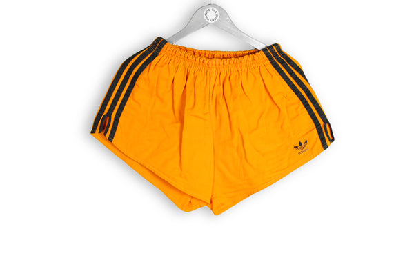vintage adidas orange shorts made in West Germany 3 stripes black classic 1970s