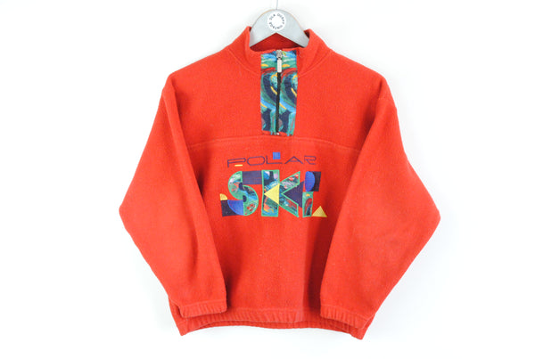 Vintage Polar Ski Fleece Women's XSmall kids xlarge XKI Polar red big logo abstract pattern fleece sweater