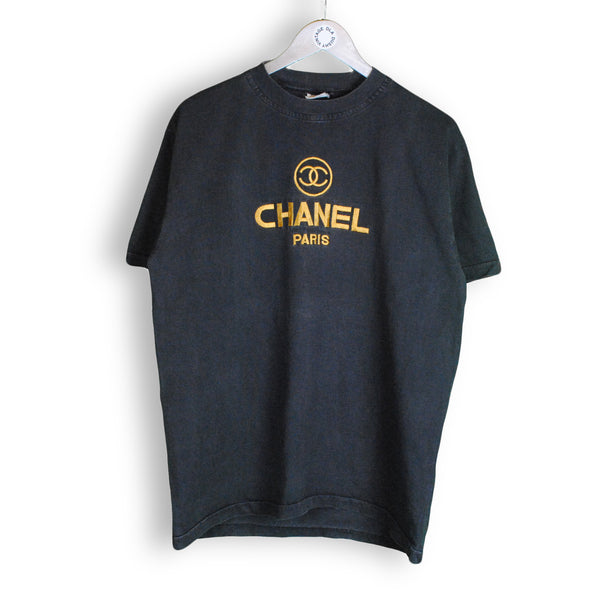 Vintage Chanel Embroidery Logo Bootleg T-Shirt Large / XLarge