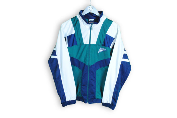 Vintage Puma Track Jacket Medium green white blue multicolor athletic jacket