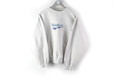 Vintage Reebok Sweatshirt Medium gray big logo sport jumper cotton 90s 80s