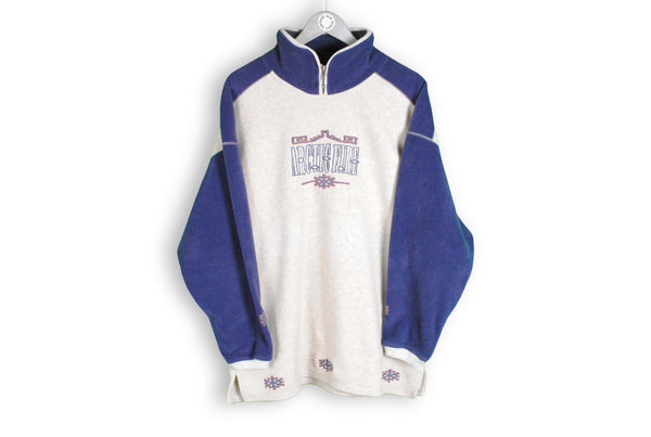 Vintage Adidas Arctic Fire Fleece Medium sweater white big logo purple