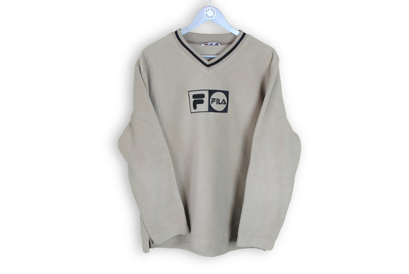 Vintage Fila Fleece Sweatshirt Medium big logo retro 90s sweater