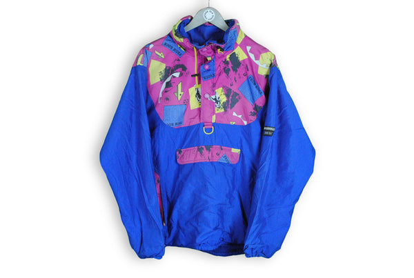 vintage mammut anorak jacket gore-tex purple abstract pattern blue outdoor coat